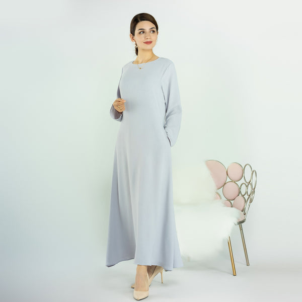 Wolkengrijs Jazz Crêpe Abaya Jurk