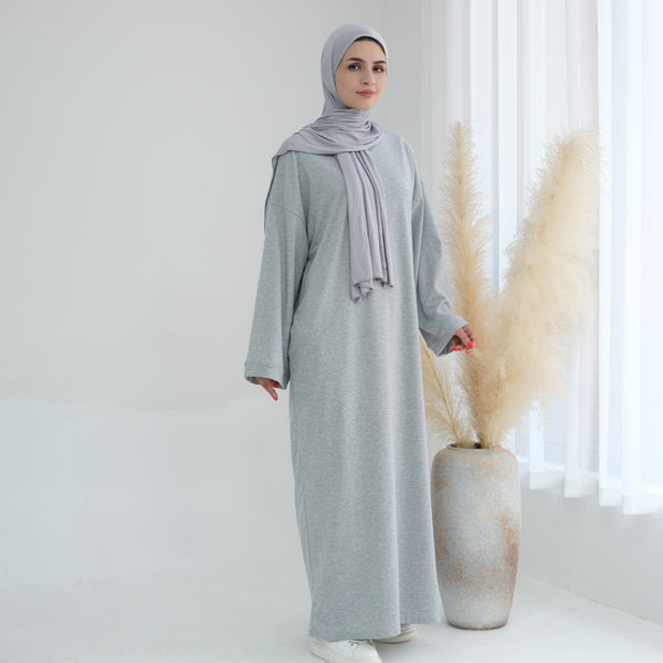 Melangegrijs Sweatshirt Abaya Jurk