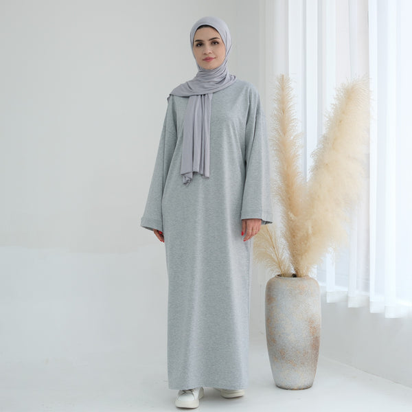 Melangegrijs Sweatshirt Abaya Jurk