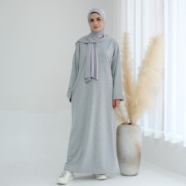Melangegrijs Sweatshirt Abaya Jurk