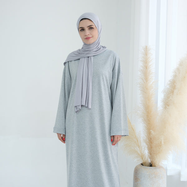 Melangegrijs Sweatshirt Abaya Jurk