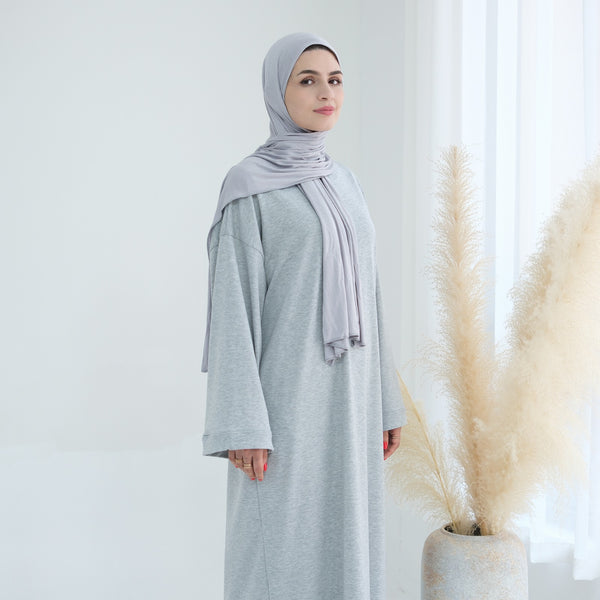 Melangegrijs Sweatshirt Abaya Jurk