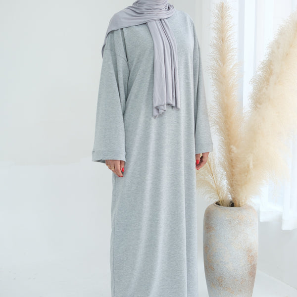 Melangegrijs Sweatshirt Abaya Jurk