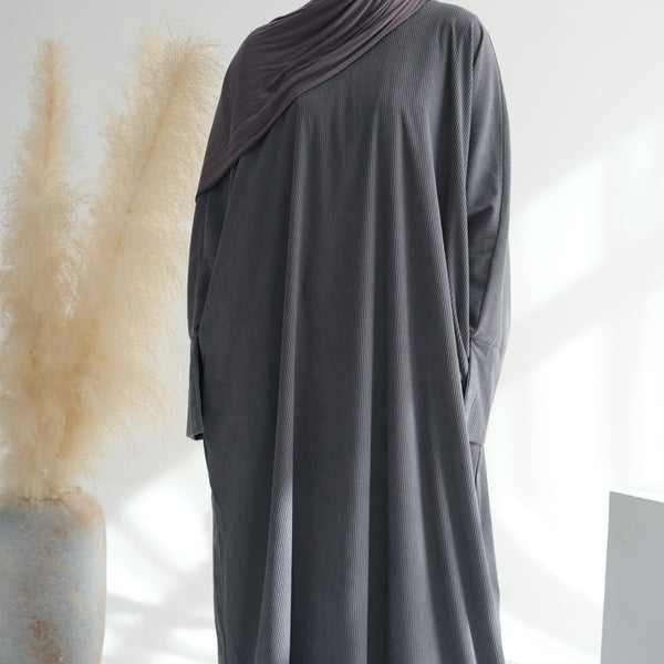 Stormgrijs Winter Corduroy Abaya