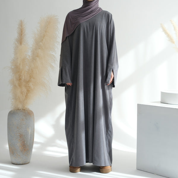 Stormgrijs Winter Corduroy Abaya