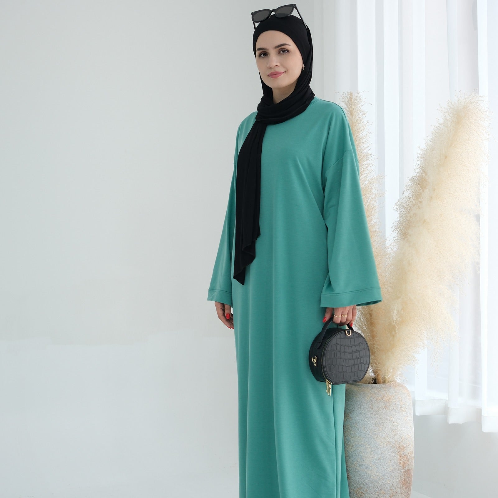 Zeegroen Sweatshirt Abaya Jurk