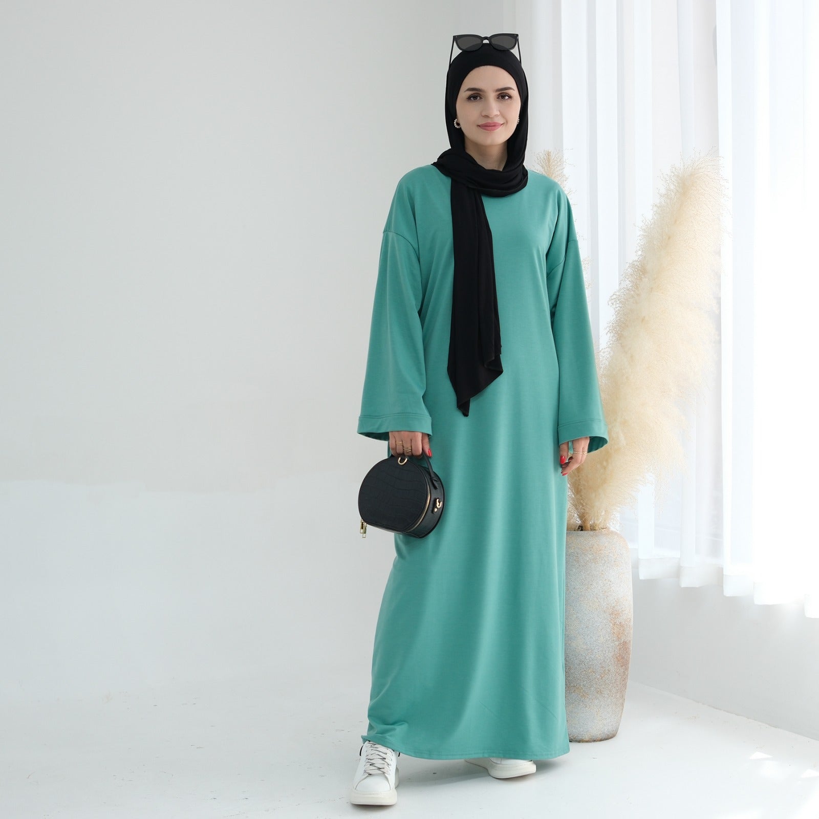 Zeegroen Sweatshirt Abaya Jurk