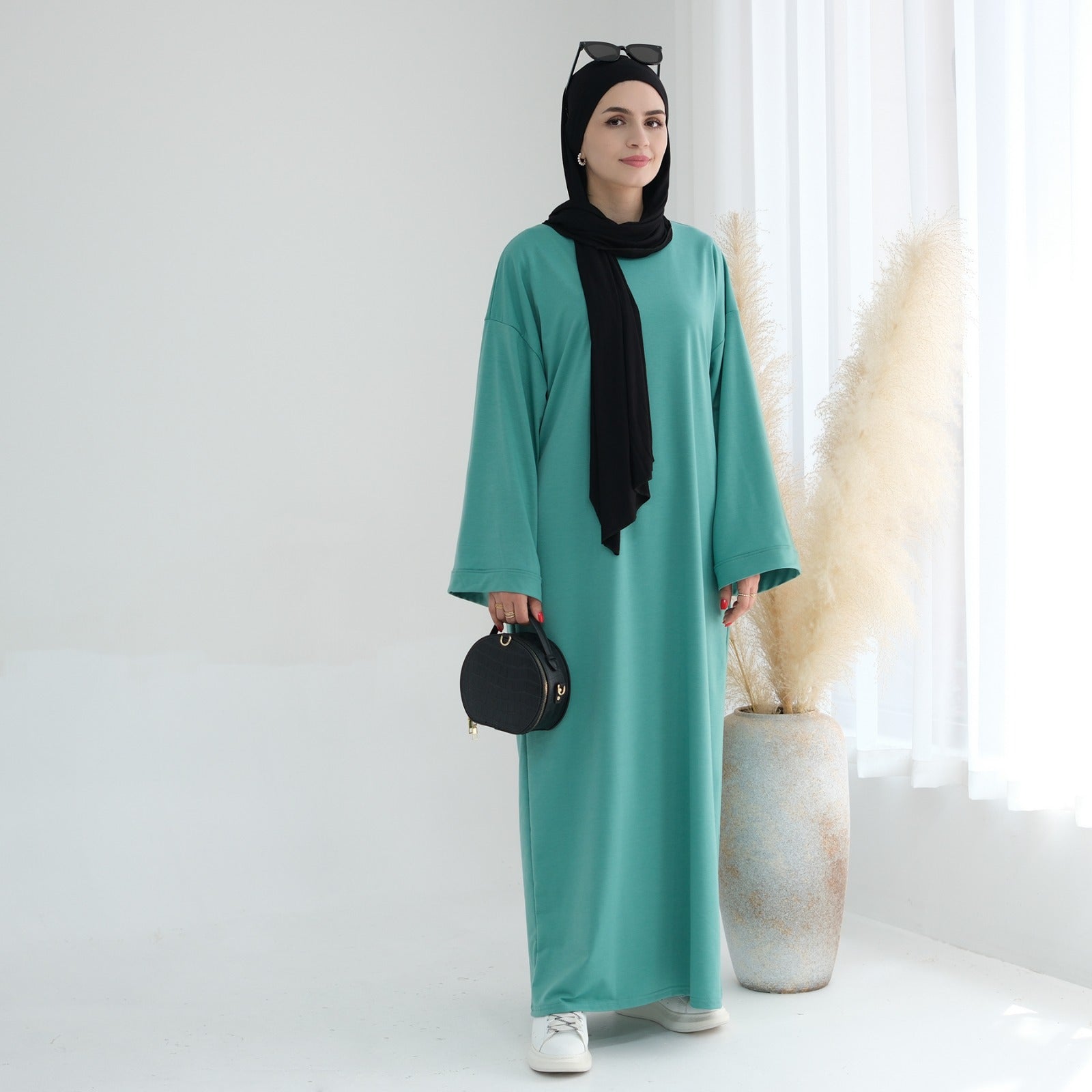 Zeegroen Sweatshirt Abaya Jurk